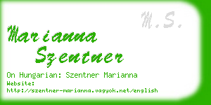 marianna szentner business card